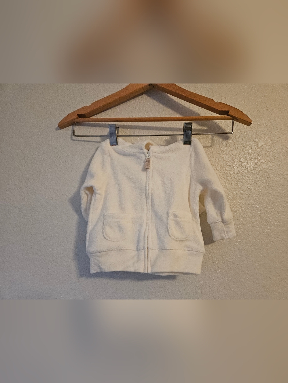 carters white bear hoodie, 3 months